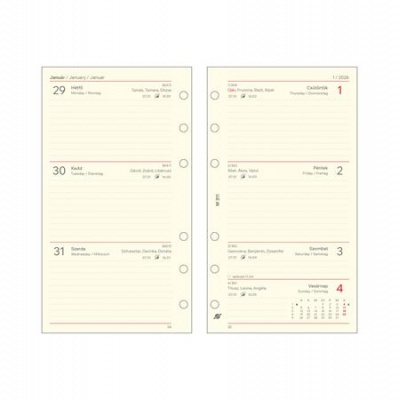 Kalendárium betét, tervező, heti, "M", SATURNUS, chamois 2026